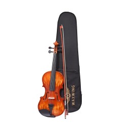 Waxwing 4/4 Full Size Violin with Bow and Carrying Case, Natural Wood glossy Finish