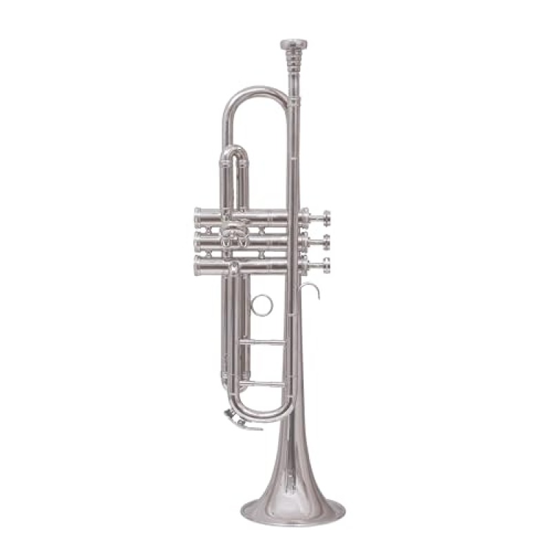Waxwing india Professional Bb Trumpet, Silver-Plated Brass, Standard Size with 3 Valves with imported oil gloves cleaning kit hard case Waxwing india Professional Bb Trumpet, Silver-Plated Brass, Standard Size with 3 Valves with imported oil gloves cleaning kit hard case